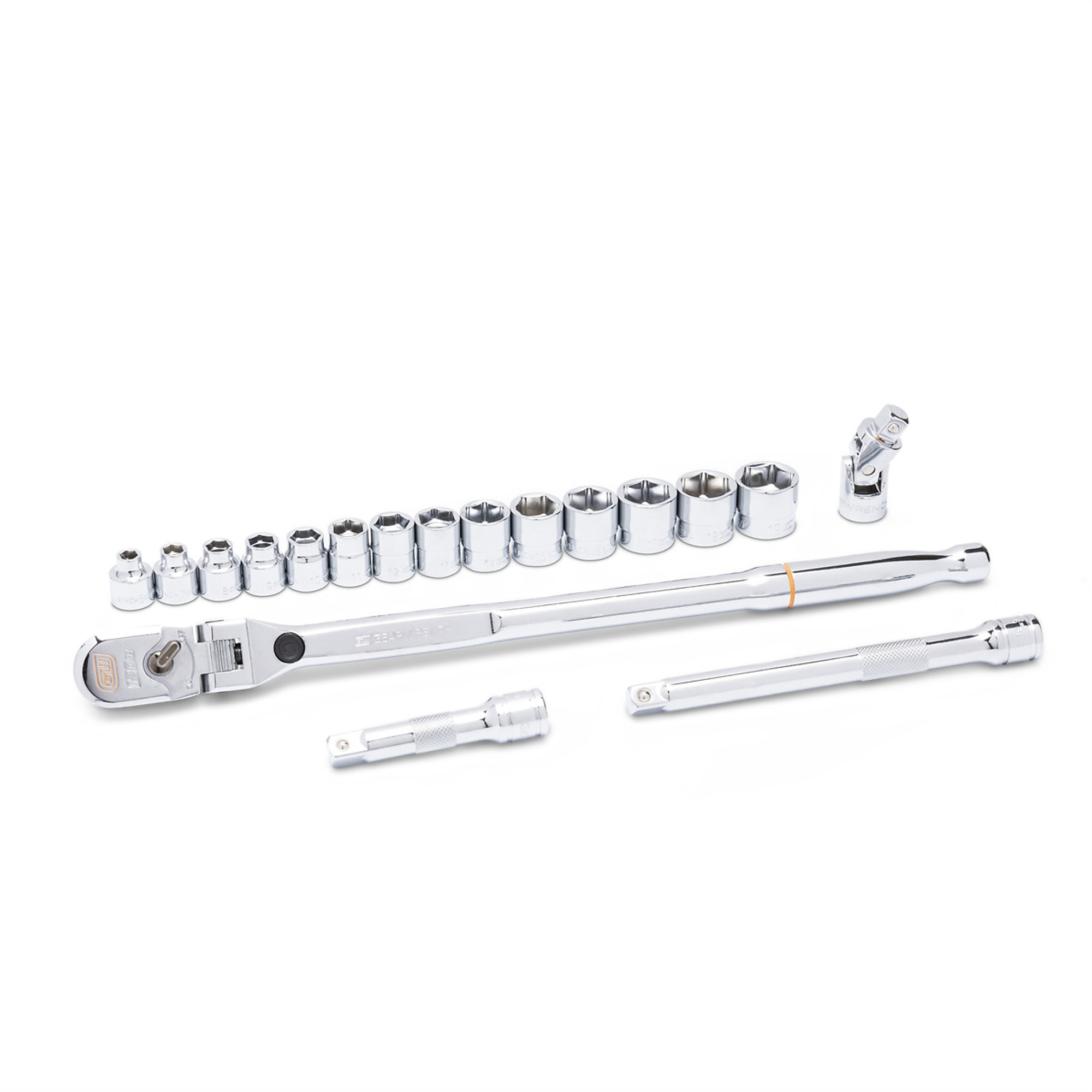GearWrench 120XP Locking Flex Head Ratchet and Metric Stubby Socket Set — 3/8in. Drive, 18 Pieces, Model# KDT81392